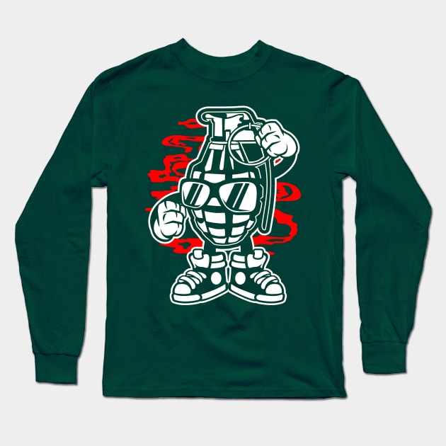 Grenade Kid Long Sleeve T-Shirt by drewbacca